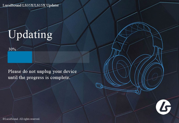 Image showing a progress bar for the headset update