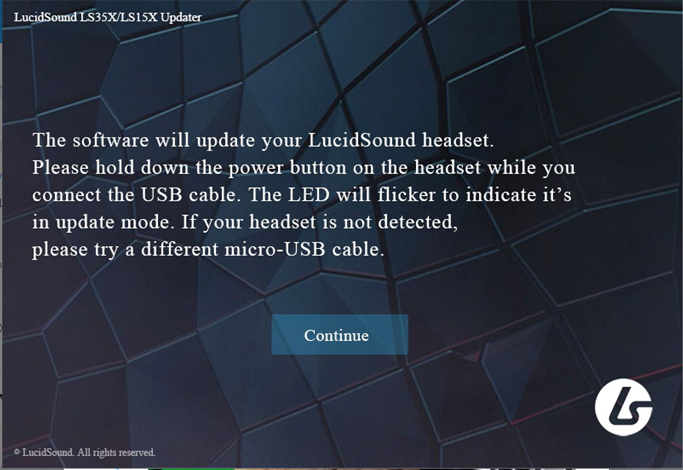 Image explaining the reset procedures for the LS35X headset