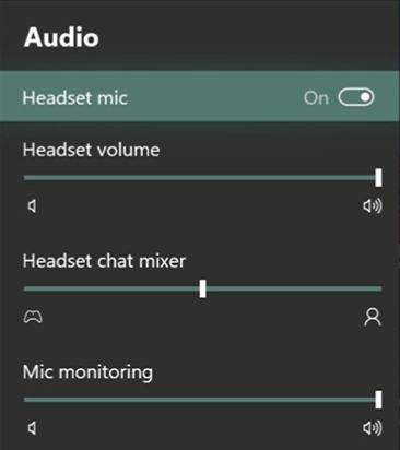 Xbox one audio mixer menu