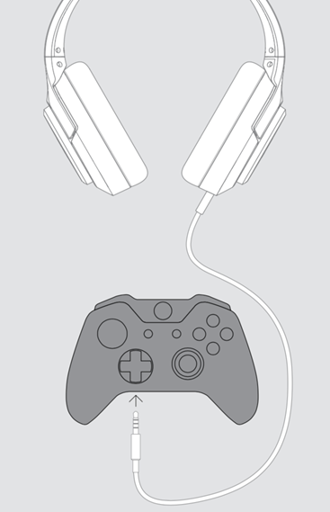 image of the LS10 headphones being connected to a an Xbox controller