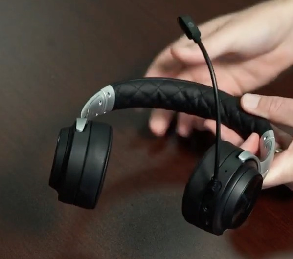 Headset with boom mic inserted