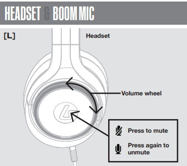 Earcup volume wheel