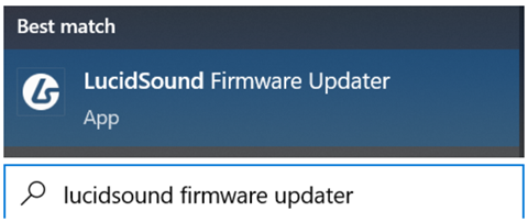 Search for LucidSound Firmware Updater app